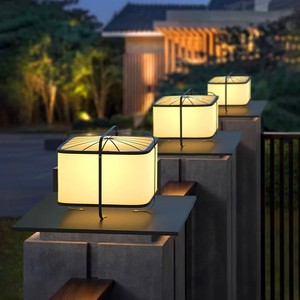 Outdoor Chinese-Style Stainless Steel Pillar Lamp Waterproof Design with Multi-Layer Protection for Courtyard Lighting