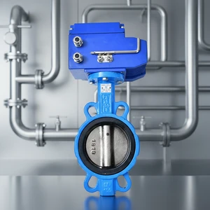 SS316 Explosion Proof Electric Actuated Butterfly Valve 4-20mA Modulating High Performance Disc Valve Factory
