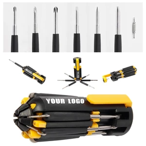 Promotional 8-in-1 Multi Functional Precision Screwdriver Set with LED Light Outdoor Tool Mini Screwdriver with Custom Logo