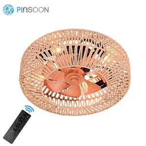 New Product Dining Room Kitchen Home Remote Control DC Motor E27 20W Led Ceiling Lamp With Fan