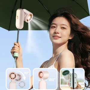 Umbrella Clip Fan 2000mAh USB Portable Wearable Fan 7 Hour Runtime 3 Speed Adjustable Foldable 180+ 90 Rotation Cute Summer