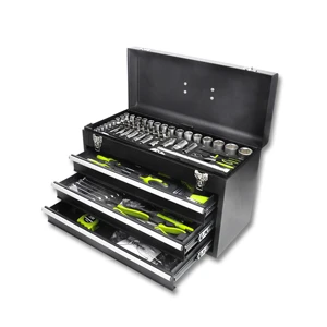 119 PCS Four-Layer Iron & Aluminum Box Set Hand Operated OEM Auto Repair Tools with Bits Complete Set Carbon Steel