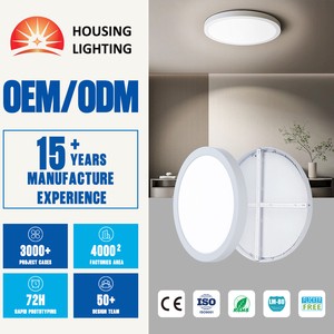 Round LED Panel Ceiling Light, Surface Mounted 3000K/4000K/5000K Selectable, Flicker-Free, With Emergency Backup For Home Office