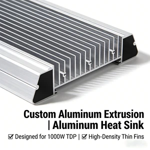 Custom High Density Thin Fin 6063 T5 Black Anodized Data Center AI Server CPU Cooling Plate Aluminum Heat Sink Profile