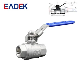 Leadtek Ss 304 316 1/2 3/4 Stainless Steel 1000WOG Full Bore Port NPT/BSP Female Manual Thread Cf8m 2 Pc Ball Valve