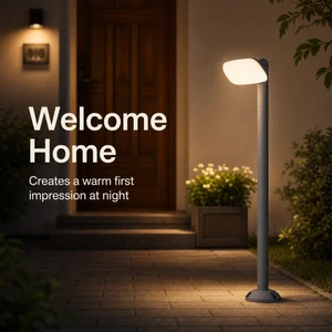 AC85-260V 12W IP65 LED Lawn Pathway Bollard Light Adjustable Direction Aluminum 805mm Height Landscape Light L812-8
