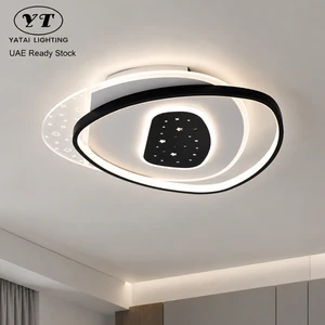 Modern Dimmable Led Ceiling Light With Remote Tri Color Acrylic Iron For Bedroom Living Room Home Decor Surface Mount