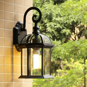 Vintage Black Outdoor Wall Lamp IP65 Waterproof 6W LED with Aluminum Base 2700K Warm White