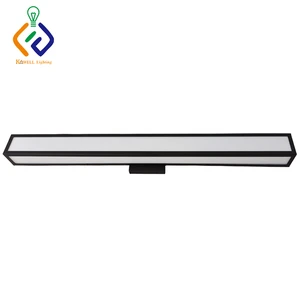 Hotel Project Wholesale 1 FT, 2 FT, 3 FT Motel 6 Gemini Collection Matte Black LED Fixture Rectangular Vanity Light for Bathroom