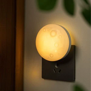 Creative Direct Plug Moon Small Night Light Bedroom Bedside Gift Body Motion Nightlight