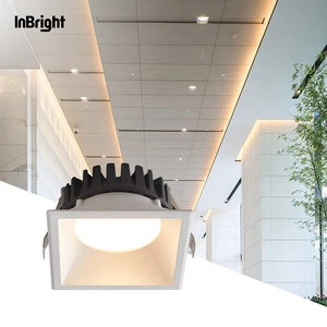 Commercial Modern Hotel Use Flush Mount Square Downlight 20W 35W 42W Dimmable LED Recessed Ceiling Light Aluminum Construction
