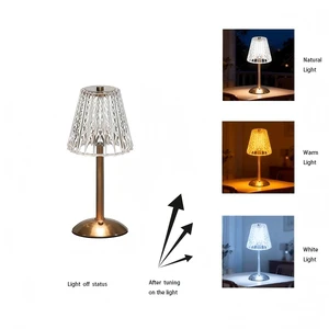 USB Rechargeable Smart Home Night Light Touch Ambient LED Diamond Style Bedside Decorative Iron Lamp Small Sizes Battery Powered