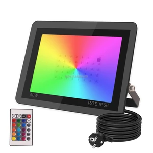 50/100W RGB LED Floodlight Multicolor Remote Control Dimmable IP66 Memory Function Brightness Adjustable Party Stage Light