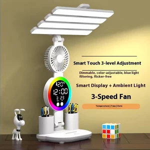 OEM Clock Date Display Reading Table Lamp 2 Pen Holders Touch Control Battery Rechargeable Modern Bedroom Bedside Led Desk Lamp
