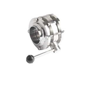 DN32-DN600 Three Piece Butterfly Valve Split Body PTFE Seat Valve