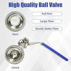 Industrial DN8-DN100 304 Stainless Steel Manual Ball Valve Two-piece Internal Threaded PTFE Sealing Water Pipe Switch Valve