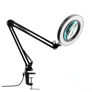 American Hot Sales Office Desk Lamp Table Lamp Metal Swing Arm Dimming Magnifier Led Desk Lamp With Clamp