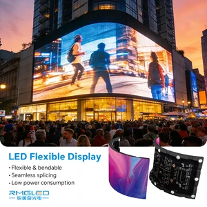 RMGLDE Indoor Outdoor Full Color LED Screen Display Panel P2.5 Flexible LED Panel Curved Flexible LED Board Soft Led Module