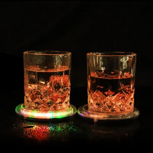 GFLAI Tunnel Weight Sensitive LED Coaster Custom Logo Multi-Color Light up Drink Coasters for Bar Party Promotional Wholesale