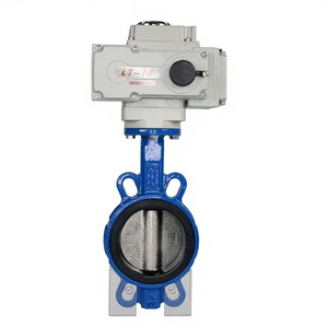 Electric High Temperature Stainless Steel Wafer Butterfly Valve AC220V AC380V Soft Seal for Gas Water Oil
