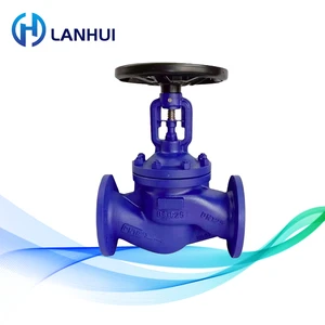 PN16 Cast Iron Flanged Globe Valve J41H-16 Stop Valve for Steam and Water Control Industrial DN50-DN600 LANHUI