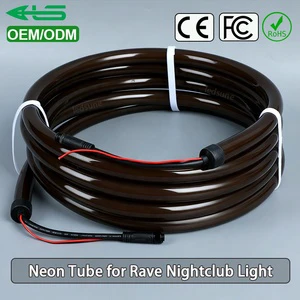 24V Black 360 Neon Flex Silicone Tube Programmable RGB RGBW 5/7/8/10M Black Neon Lights For Rave Club Music Festival