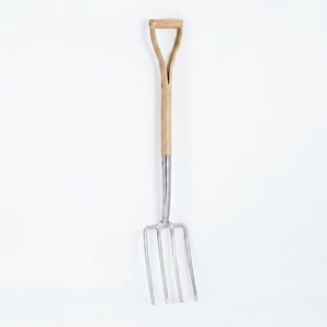 Stainless Steel Garden Digging Fork Tool with Ash Wood Y Handle Heavy Duty Gardening Hand Tool OEM Manufacturer