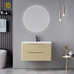 Modern Plywood Bathroom Vanities Floating Bathroom Vanity Set Wall Mounted Mirror Bathroom Cabinet With Sink