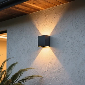 LED Outdoor Wall Light 3000K Warm White 120V Hardwired Porch Light for Front Door Entryway Garage Weatherproof UL Listed