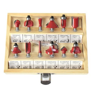 Xinsentuo 12pcs Cross-Border Machine Alloy Milling Cutter Set Wholesale Woodworking Trimming Carving Tools Box China Origin