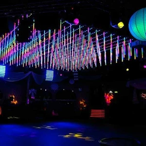 Led Meteor Shower Ceiling Light Disco 3d Vertical Tube Stage Light For Bar Wedding Decoration RGB Pixel Tube Light