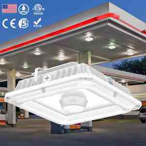 LED Ceiling Fixture 60W & 100W Anti-Glare Square Flush Mount Outdoor Indoor Light for Office & Gas Station Canopy