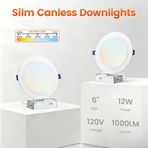 ETL Slim Potlights 6 Inch 12w Recessed Led Panel Pot Lights Down Light With Junction Box