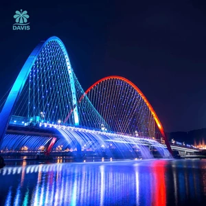 Source Factory Davis Fountain Decorative Bridge Color-Changing LED Light Waterfall Overflow Fountain Music/PLC/DMX512 Control