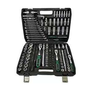 Professional Auto Repair Tool Kit With Hand Operated Socket Wrench Set Hard Case Chrome Vanadium Steel for Mechanics Garage Use