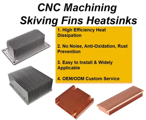 CNC Milling Custom Services Square Copper & Aluminum Heat Sink Heatpipe Folded Skivied Fins Sandblasted Surface PCB Mounting