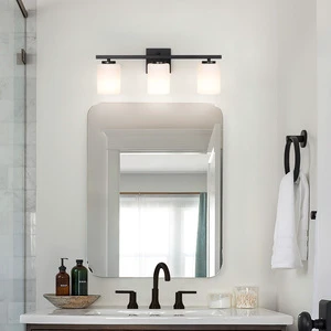 ETL Listed 22 Inch Three-head Iron Mirror Front Light Bathroom Bedroom Corridor Living Room Bathroom Milky White Wall Lamp