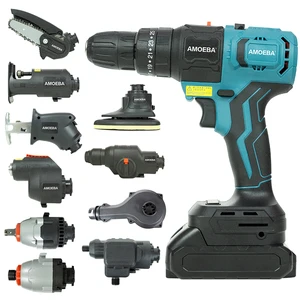 Good Design Lithium Power Tool Set 10 in One Tool Box Brushless Impact Drill Power Tool Kit