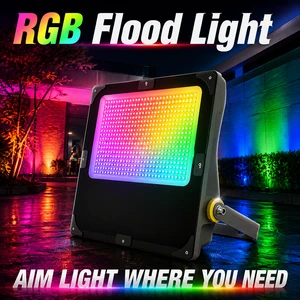 LED RGB Flood Light 50W-300W IP66 Waterproof Industrial Outdoor Square Shape Stadium Flood Lights