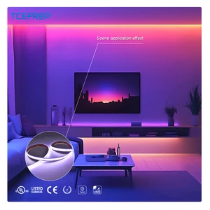 High Density Smart Multicolor RGB COB Flexible LED Strip WiFi/ Controlled Smooth Color Changing For Room Decor