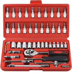 46PCS in 1 Hand Tool Set Hand Mechanic Socket Wrench Kit for Car and Motorcycle Repair Vehicle Tools