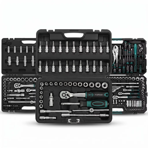 46PCS Car Mechanic Tools Set With Socket Wrench & Ratchet Socket Set Hard Plastic Tool Box Tool Set For Auto Repair Garage Work