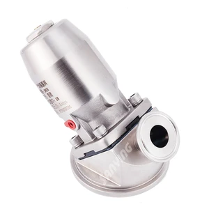 Pharmaceutical SS316L Aspetic Air Gas Control Sanitary Pneumatic Diaphragm Tank Bottom Valve