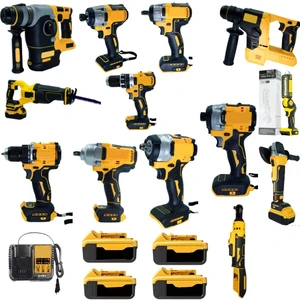 20V Power Tools Combo Set, Containing 15 Tools, Including 4 6Ah Batteries. Ideal for Woodworking and Automotive Repair.