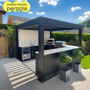 Louvered Roof High Quality Outdoor Remote Control Aluminum Bioclimatic Pergola Electric Louvered Pergola