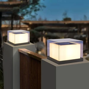 ZOMI Solar Column Wall Light Outdoor Exterior Gate Villa Gate Courtyard Wall Post Light Led Garden Lawn Outdoor Light LED