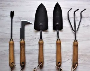 Classic Garden Hand Tool Set With Wooden Handles For Digging Cultivating And Plant Maintenance