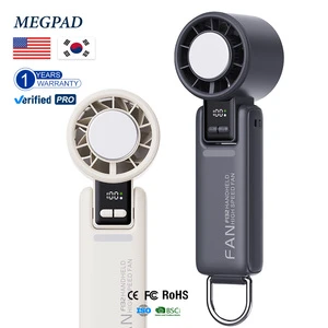 Turbo Cooling Handheld Fan 100 Wind Speed Powerful Airflow LED LCD Screen 3600mAh Foldable Portable Clip Hook Household Outdoor