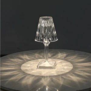High-End Night Light Rechargeable RGB Color-Changing Dimmable Remote Control Crystal Table Lamp for Decorate