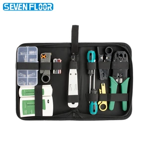 Network Cable Testing Toolkit Hand-Powered Combining Crimp Pliers Cable Cutter Stripper Tool Set